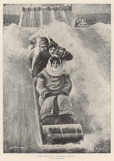 Canadian Winter Sports, tobogganing at Montreal by Clarence F. Underwood